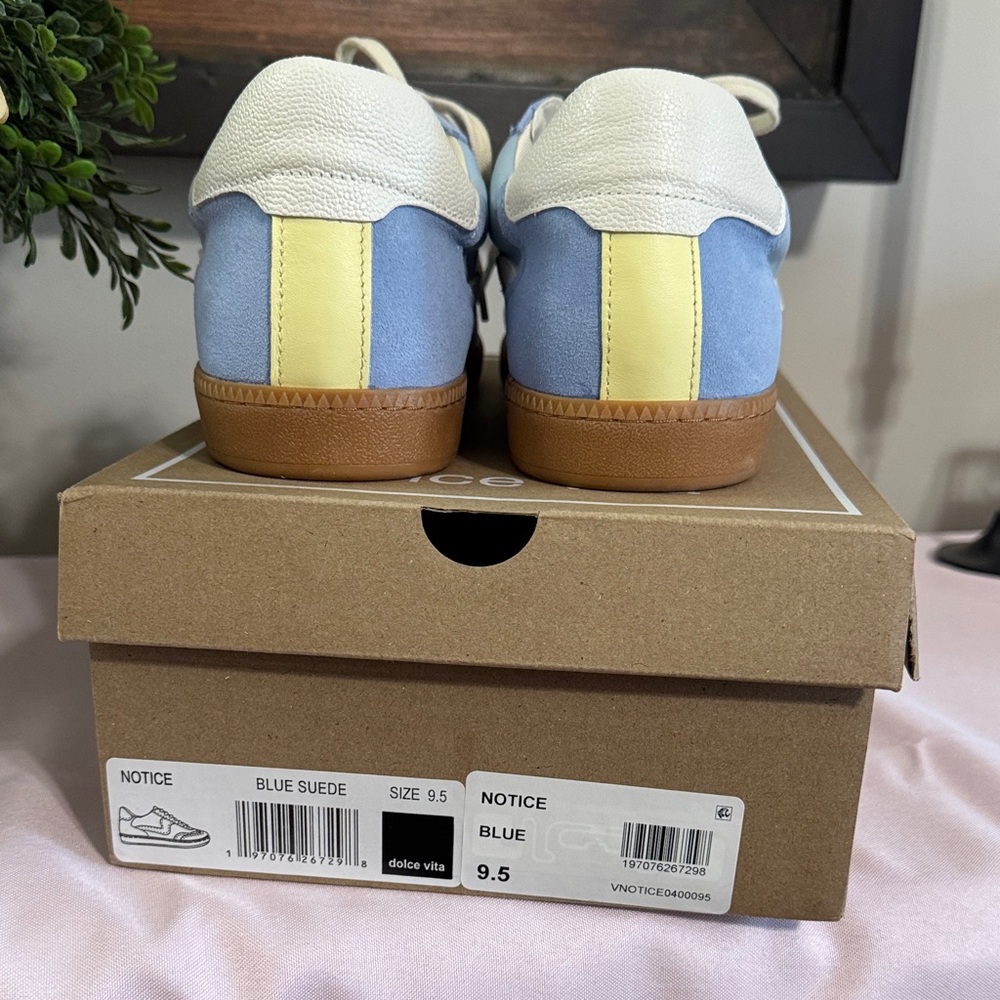 Dolce Vita Light Blue and White Sneakers - Picture 2 of 9